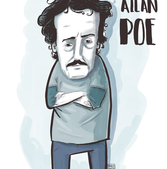 caricatura de Edgar Allan Poe